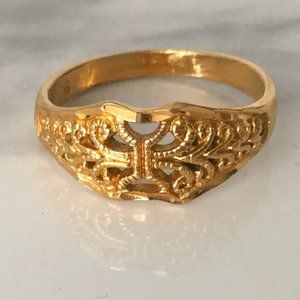 Vintage Castings On Parade COP 89 Filigree Ring Size 5.75–6 Gold Tone